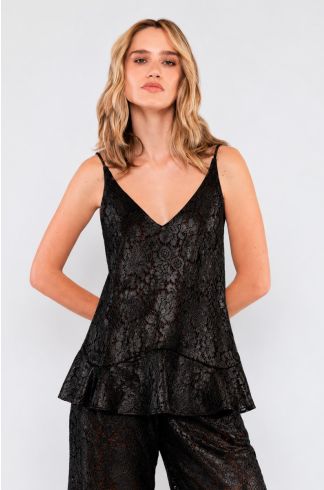 Blusa Renda Travessia Preto