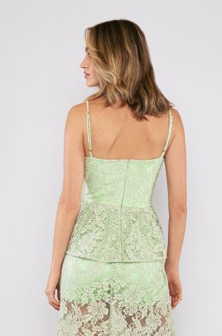 Vestido Longo Sobreposição Peplum Renda Travessia 