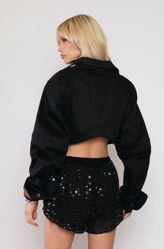 Short Paete Floral Travessia Preto