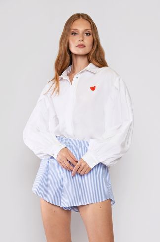 Camisa Cropped com Amarração Branca 