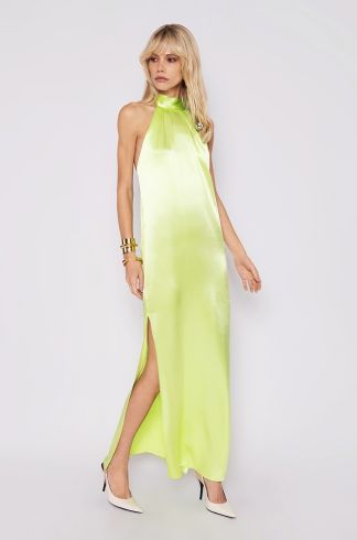 Vestido Longo Frente Unica Travessia Verde