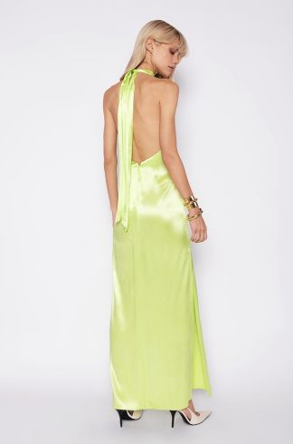 Vestido Longo Frente Unica Travessia Verde