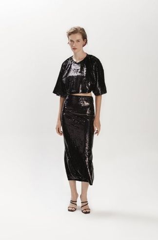 Blusa Cropped Paetê Nós Ato Dois Tucunaré Preto