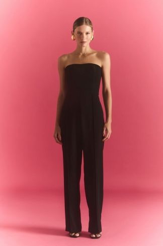 Macacão com Alça Removível Alfaiataria Florea Bambu Preto