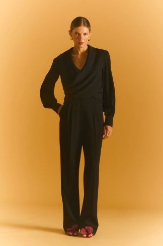 Calça Reta Alfaiataria Florea Lichia Preto