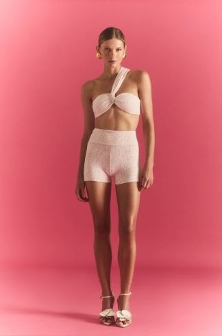 Shorts Cintura Alta Ginger e La Sirene Low Blossom Rosa