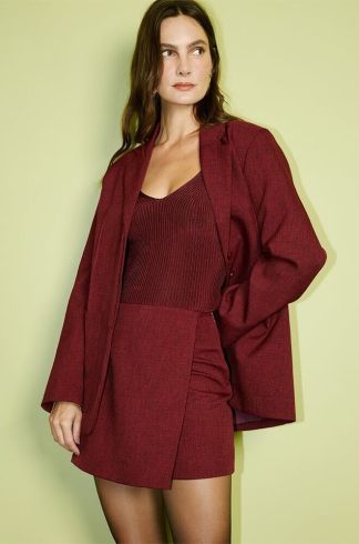 Blazer Alfaiataria Casulo Libélula Bordô