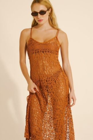Vestido Midi Ginger e La Sirene Ibiza Terracota