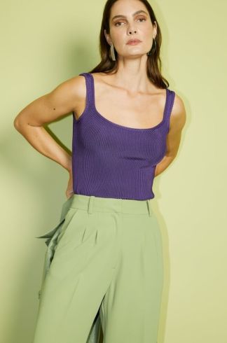 Calça Reta Casulo Gafanhoto Verde