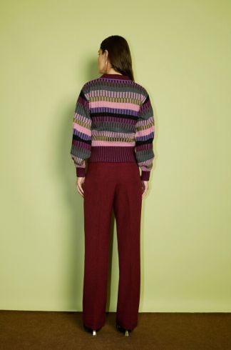 Pullover em Tricot Casulo Stripes Multicolor