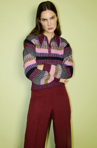 Pullover em Tricot Casulo Stripes Multicolor