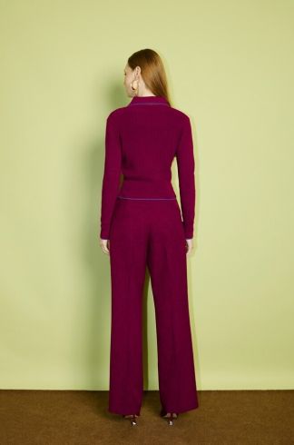 Blusa Polo em Tricot Casulo Crisálida Bordô