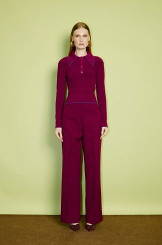 Blusa Polo em Tricot Casulo Crisálida Bordô