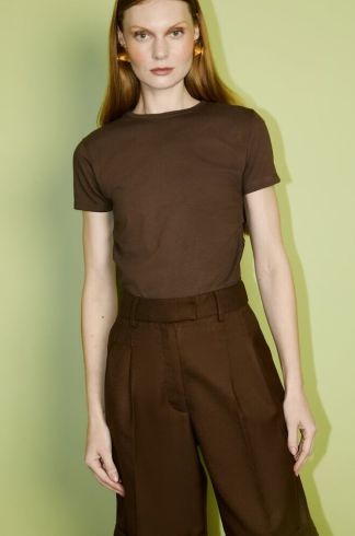 Camiseta Franzida Casulo Inseta Marrom