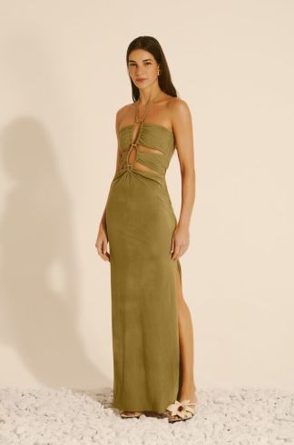 Vestido Longo Ginger e La Sirene Paola Malibu Verde