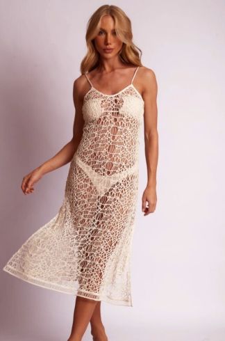 Vestido Midi Ginger e La Sirene Ibiza Off White