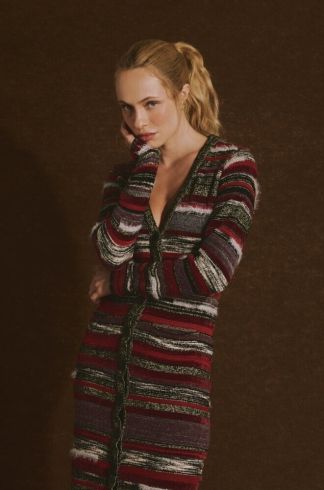 Vestido Cardigan em Tricot Casulo Aranha Bordô