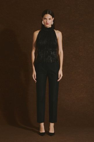 Blusa sem Manga Plissada Casulo Joaninha Preta