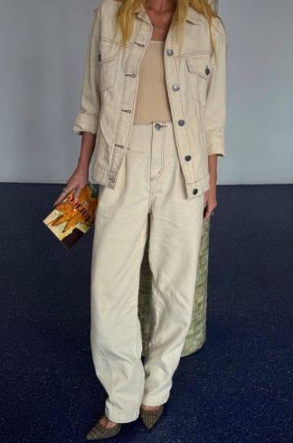 Jaqueta Jeans Oversized Casulo Saúva Off White