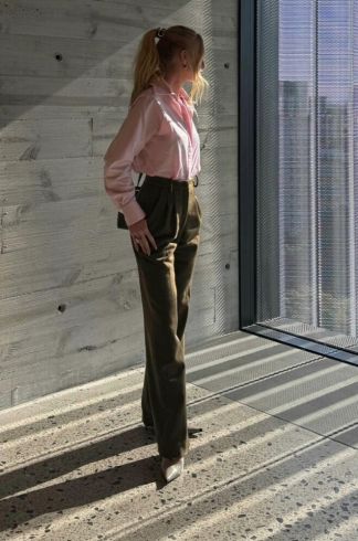 Calça Reta em Lã Casulo Formiga Marrom