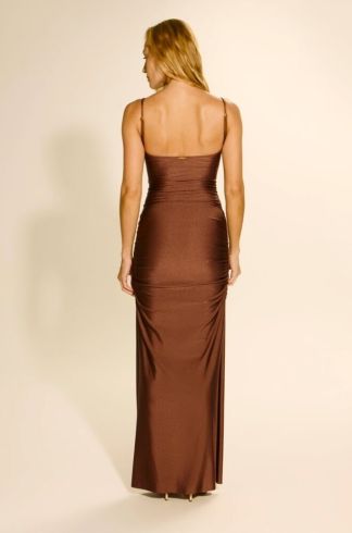 Vestido Longo com Recortes Ginger e La Sirene Beira Mar Capuccino