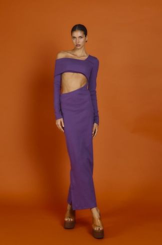 Vestido Midi Mareh Centopeia Roxo