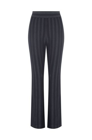 Calça Flare em Tricot Lurex Casulo Abelha Preto