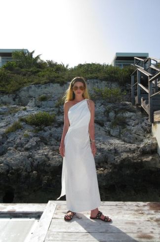 Vestido Assim&eacute;trico Mareh Laguna Off White