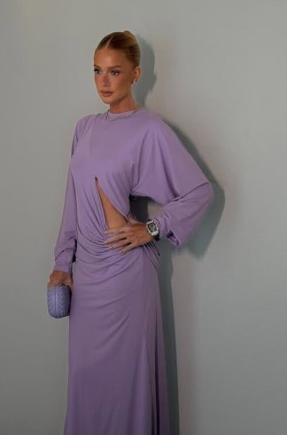 Vestido Longo Devaneio Aureo Lilas