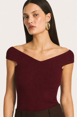 Blusa em Tricot Casulo Colmeia Bordô