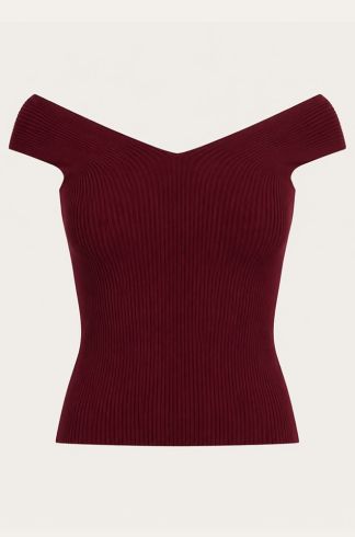 Blusa em Tricot Casulo Colmeia Bordô