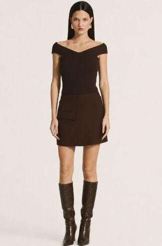 Blusa em Tricot Casulo Colmeia Marrom