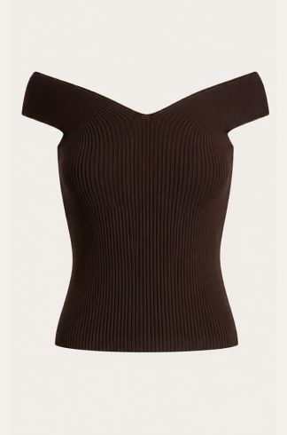 Blusa em Tricot Casulo Colmeia Marrom