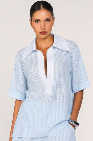 Blusa Polo Mareh Laguna Azul