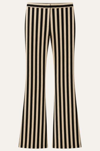 Calça Flare em Tricot Lurex Casulo Abelha Dourado