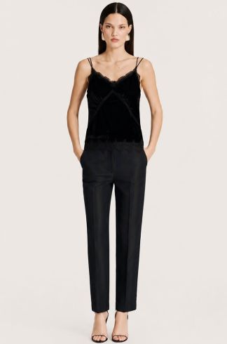 Calça Flare em Tricot Lurex Casulo Abelha Preto