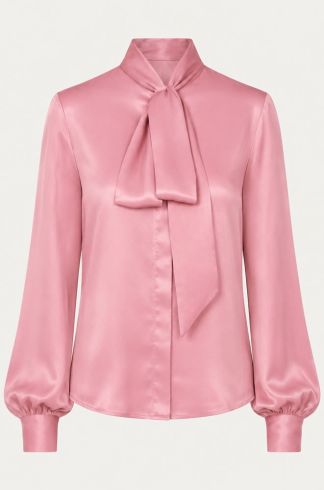 Camisa em Cetim Casulo Mel Rosa