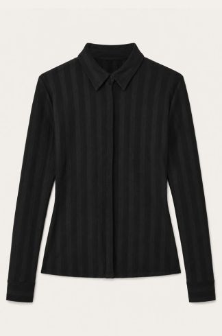 Camisa em Tricot Lurex Casulo Abelha Preto