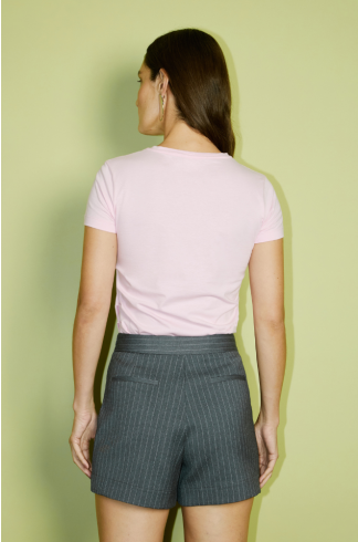 Camiseta Franzida Casulo Inseta Rosa