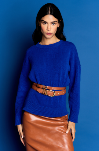 Pullover Tricot Aura Azul Royal
