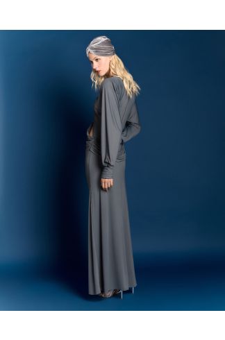 Vestido Longo Aureo Cinza