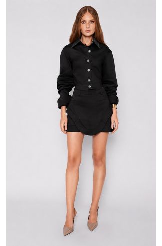 Short Saia Organic Sarja Preto