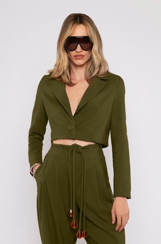 Blazer Linho Cruzado Travessia Verde