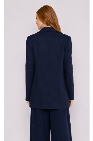 Blazer Maxi Linho Travessia Azul Marinho