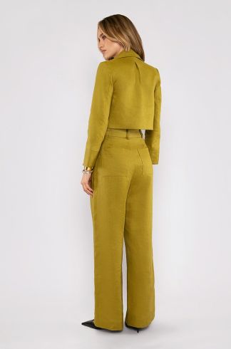 Calça Linho Pantalona Travessia Verde