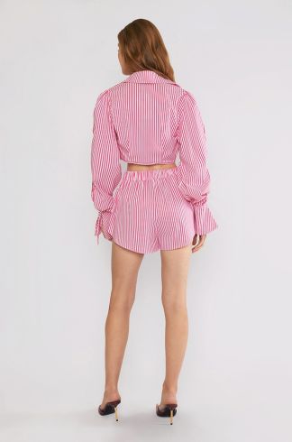 Shorts Listras Light Vermelho