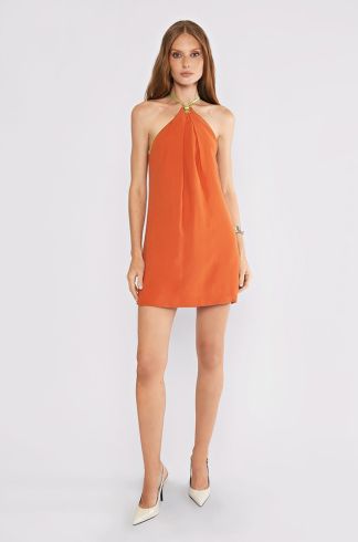 Vestido Bicolor Travessia Laranja 
