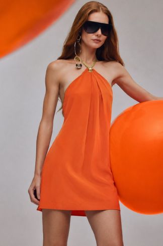 Vestido Bicolor Travessia Laranja 