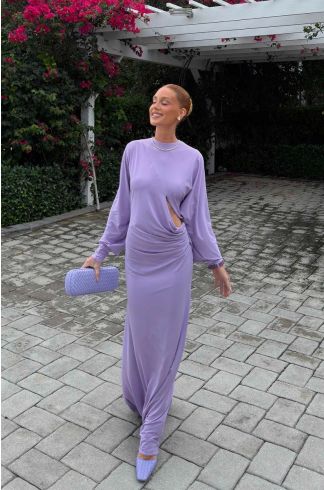 Vestido Longo Devaneio Aureo Lilas