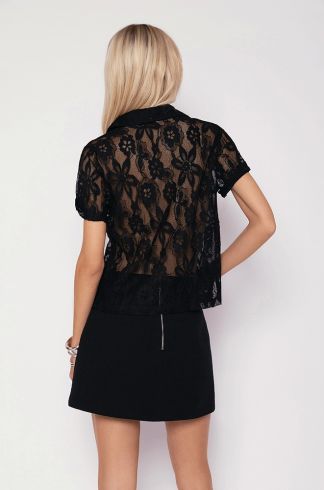 Camisa Polo Travessia Renda Preta